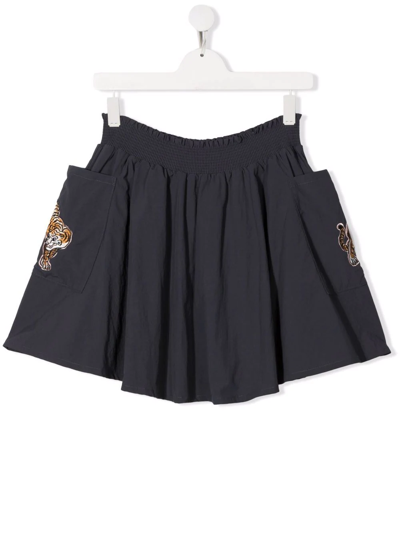 Kenzo Girls Teen Grey Tiger Pocket Skirt