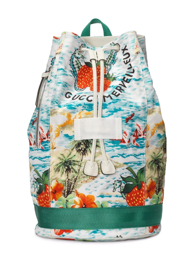 Gucci Kids' Merveilleux Strawberry Backpack In Blue ModeSens