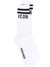 Dsquared2 Intarsia-knit Logo Socks In White