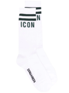 Dsquared2 Intarsia-knit Logo Socks In White