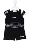 Msgm Girls Teen Black Cotton Shorts Set