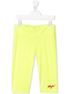 Msgm Teen Logo-embroidered Leggings In Yellow