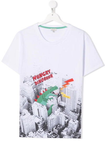 Paul Smith Junior Teen Hungry Dinosaur T-shirt In White