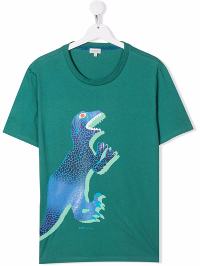 Paul Smith Junior Kids' Dinosaur-print Cotton T-shirt In Green