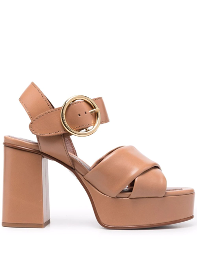 See By Chloé See By Chloe Lyna Heels Taupe Sb36033a 134 In Neutral