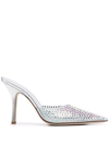 PARIS TEXAS POINTED-TOE CRYSTAL-STUDDED PUMPS