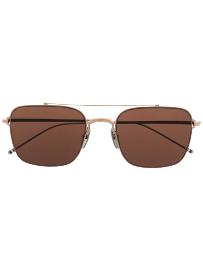 Thom Browne Square-frame Sunglasses In Gold