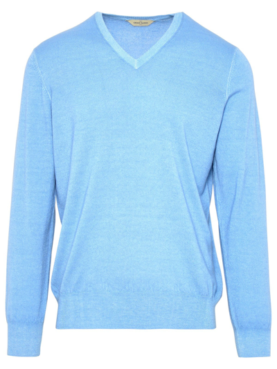 Gran Sasso Mens Light Blue Cashmere Sweater