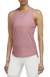 Nike Dri-fit One Luxe Tank In Rose/ Heather/ Silver