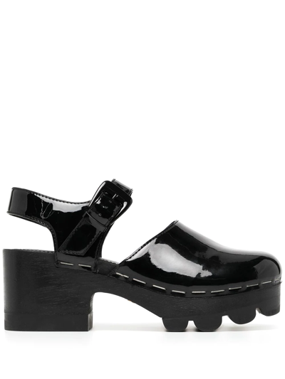 Tory Burch 70mm Lug-sole Platform Clogs In Perfect Black