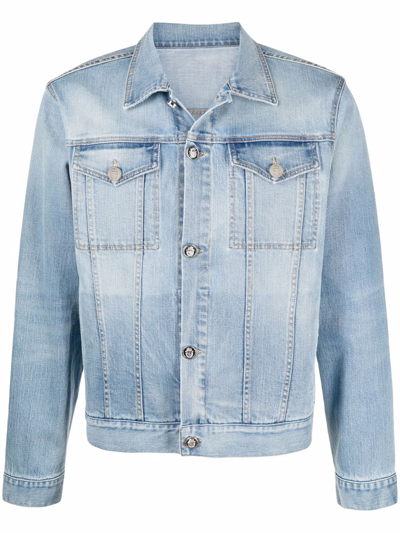 Billionaire All Over Bb Denim Jacket In Blue