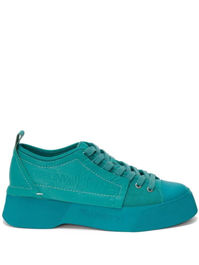 Jw Anderson Layered Low-top Trainer Sneakers In Blue