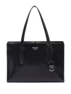 Shop Prada Large Re-edition 1995 Leather Handbag In Black
