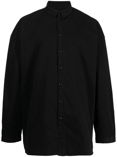 Toogood Band-collar Cotton Shirt In Schwarz