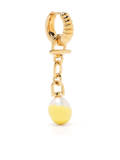 Maria Black Mambo Huggie Pearl Earrings In Gold