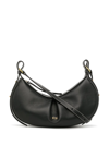 Yuzefi Bean Shoulder Bag In Black Leather In Schwarz