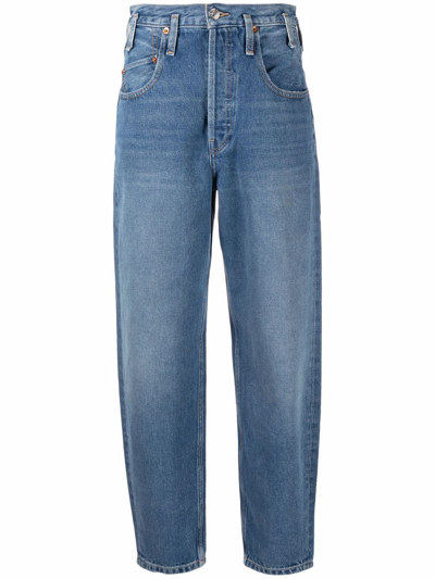 Re/done 70s High-waist Tapered-leg Jeans In Multi