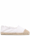Castaã±er Kampala Glittered Linen Espadrilles In Weiss