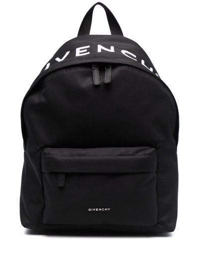 Givenchy Embroidered-logo Backpack In Black