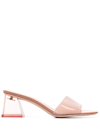 Gianvito Rossi Vernice Block-heel Mules In Neutral