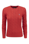 Polo Ralph Lauren Cable-knit Cotton Sweater In Red