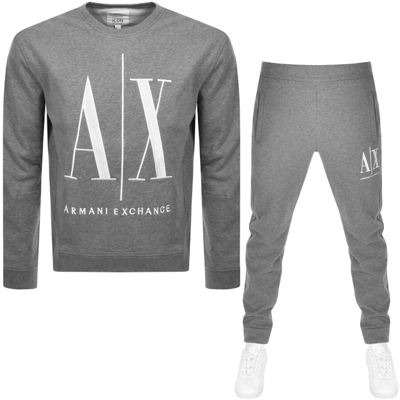 Armani Exchange Crew Neck Logo Tracksuit Grey