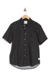 Public Art Airplane Print Short Sleeve Regular Fit Shirt In Black