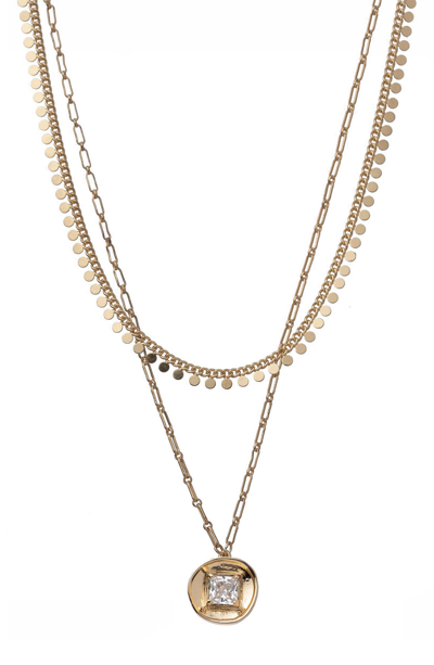 Saachi Khloe Layered Charm Necklace In Gold