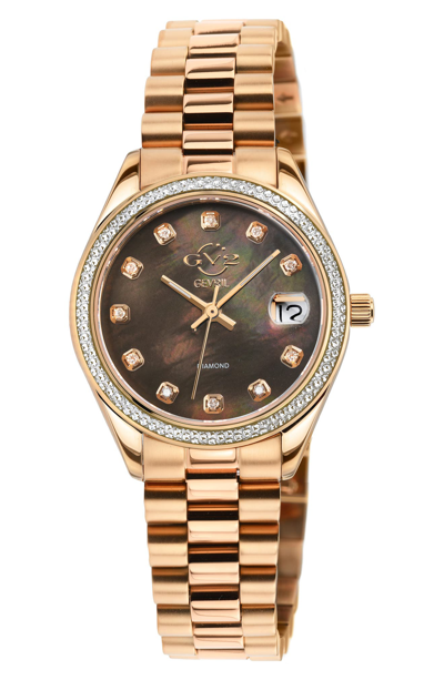 Gevril Turin Swiss Diamond Watch, 32mm In Rose Gold