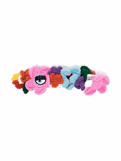 Chiara Ferragni Kids' Floral-crochet Headband In Pink