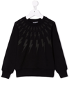 NEIL BARRETT LIGHTNING-PRINT GLITTERED SWEATSHIRT