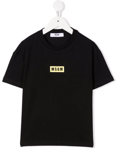 Msgm Teen Coordinates Logo-print T-shirt In Black