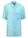 Stella Mccartney Animalier Print Silk Shirt In Blue