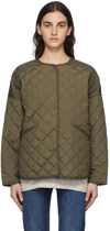 Totême Quilted Padded Recycled Shell Jacket In Green