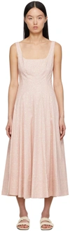 Staud Flared Sleeveless Maxi Dress In Pink