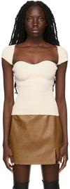 Khaite Ista Stretch Matte Viscose Cap-sleeve Top In 101 Ivory