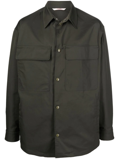 Valentino Men's Nylon Overshirt Vltn In Green