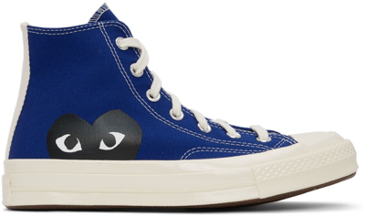 Comme Des Garçons Play Blue Converse Edition Half Heart Chuck 70 Sneakers In 2 Blue