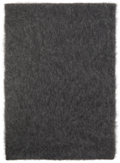 Totême Grey Alpaca Knit Scarf In 359 Dark Grey Melang