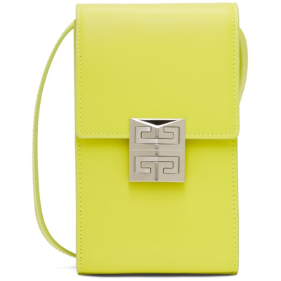 Givenchy Mini Vertical Leather Crossbody Bag In Yellow