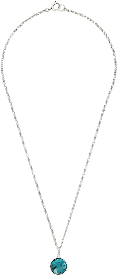 Isabel Marant Silver & Blue Stone Necklace In 30bu Blue