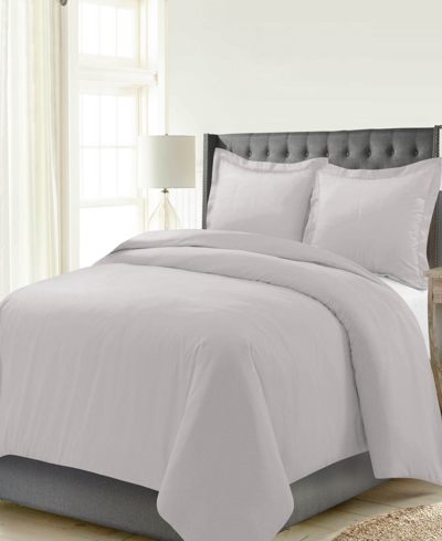 Celeste Home Luxury Weight Solid Cotton Flannel Duvet Cover Set, King/california King In Storm Grey