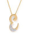 Shop Macy's Diamond Accent Initial Pendant Necklace 18" In Gold Plate Or Rose Gold Plate In Gold E