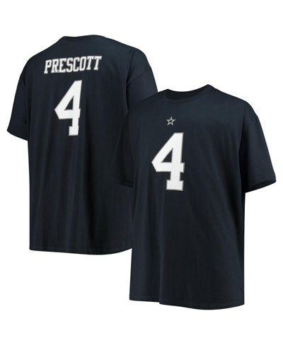 Dallas Cowboys Men's Dak Prescott Navy  Big And Tall Player Name Number T-shirt