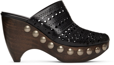 Alaïa Le Sabot Perforated Leather Mule Clogs In Black