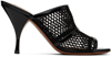 Alaïa Black Fishnet Heeled Mule Sandals In 999 Black