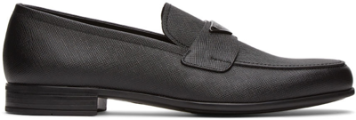 Prada Black Saffiano Leather Loafers