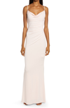 Katie May Surreal Ruched Side Gown In Blush