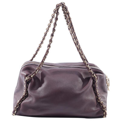 Pre-owned Moschino Love Leather Bag In Brown