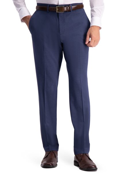 Kenneth Cole Reaction 4-way Stretch Slim Fit Dress Pants In Blue Heather